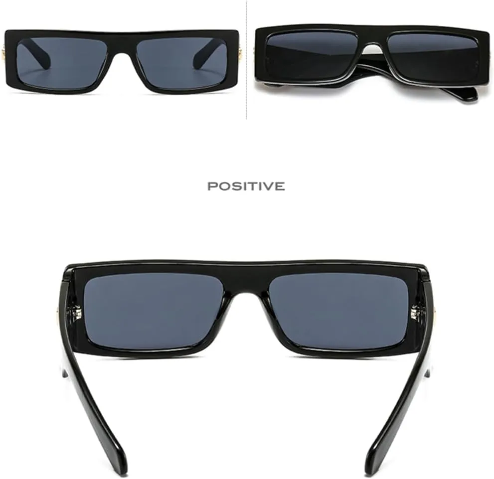 Marbling Rectangle Sunglasses Women Men Vintage Sunglasses UV400
