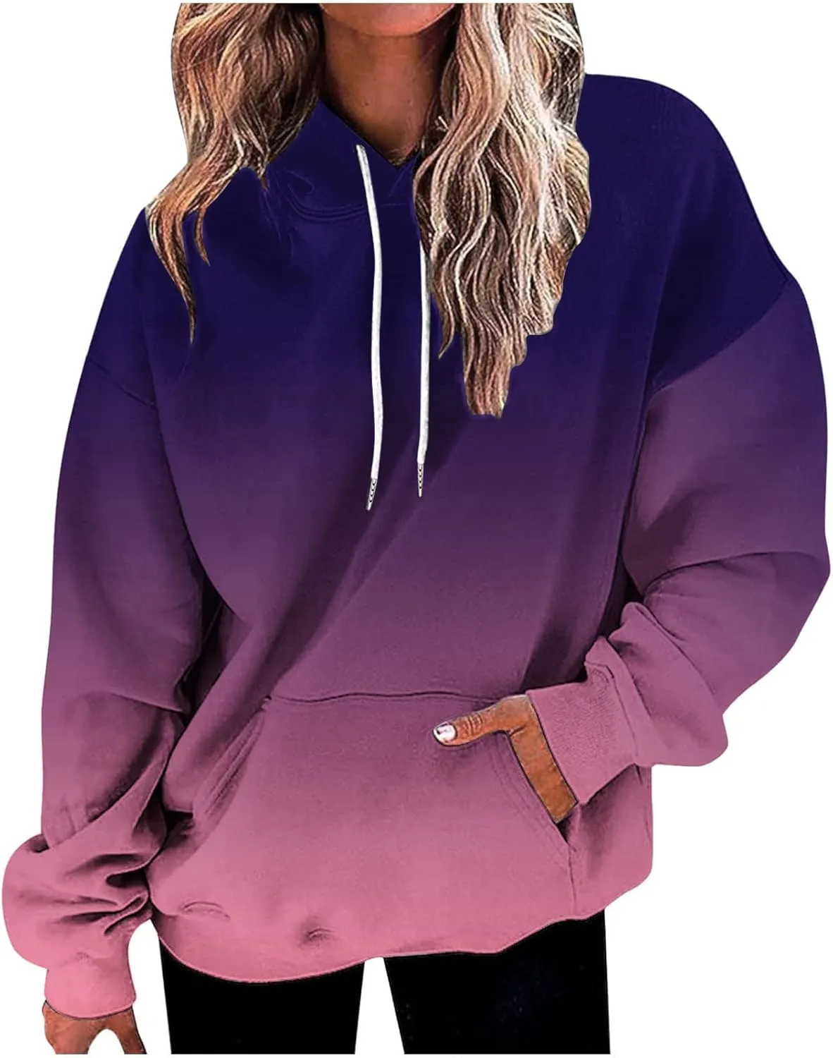 MCILLO Womens Tie Dye Oversized Hoodies Drawstring Pullover Sweatshirt Trendy Sweater Tops Fall Fashion Clothes 2024