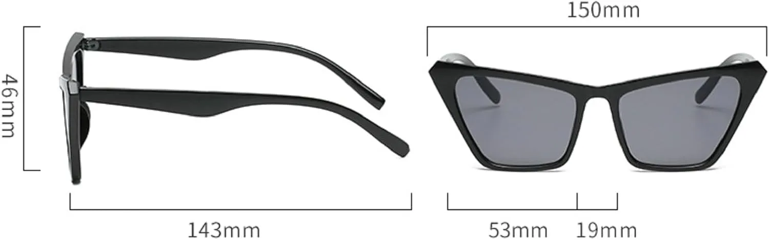 Melrose Sexy Cat Eye Sunglasses for Women Vintage Retro Cateye Frame Trendy Sun Glasses 13041