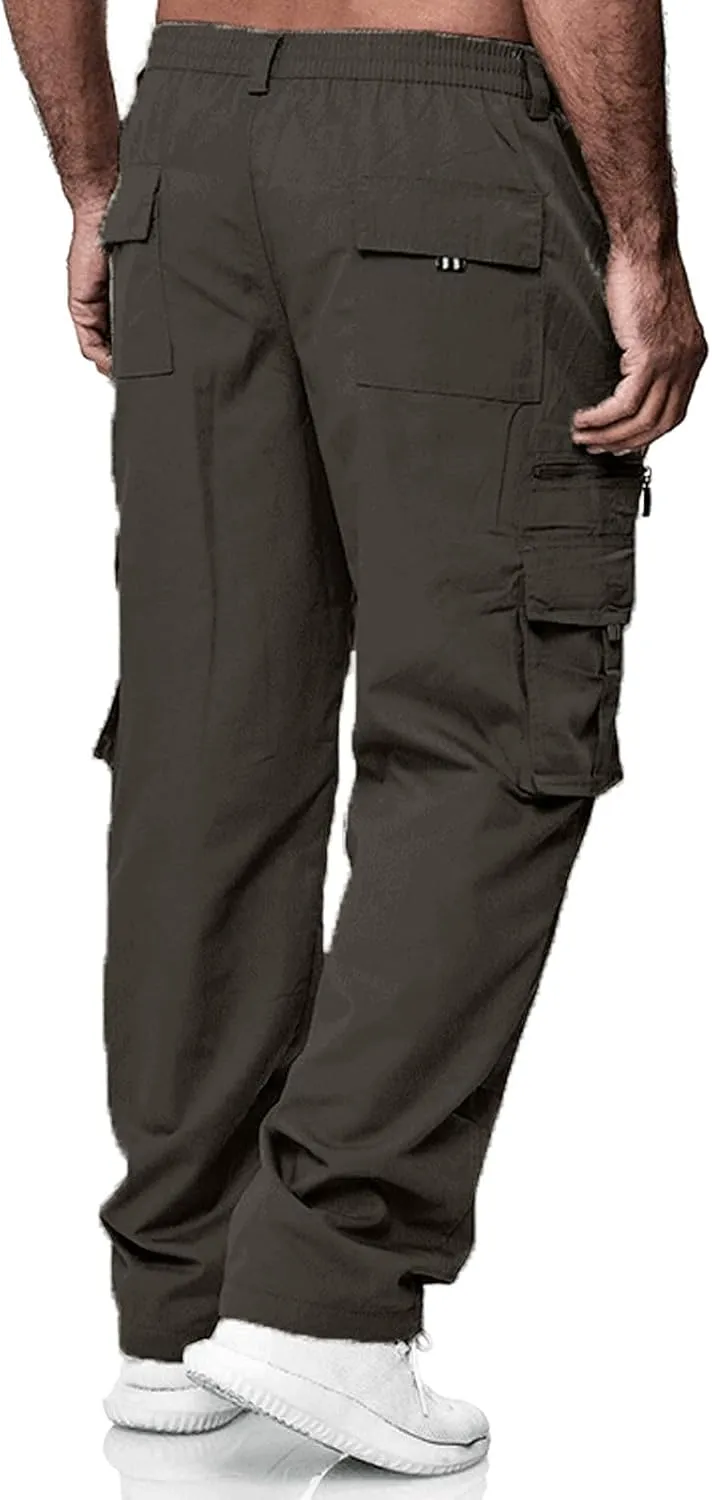 Men Cargo Pants Baggy Outdoor Waterproof Hiking Work Pants Stretch Multi Pockets Lightweight Classic Tactical Pants
