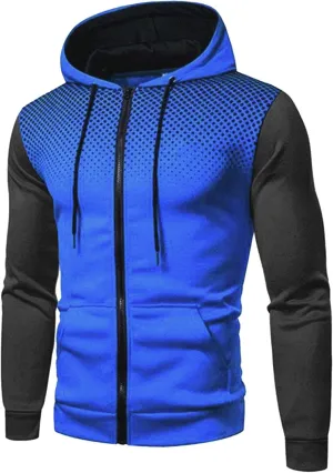 Men Hoodies Casual Hoodies for Men with Zip Pockets Full Zip Long Sleeve Sweatshirt Athletic Workout Hooded Jackets