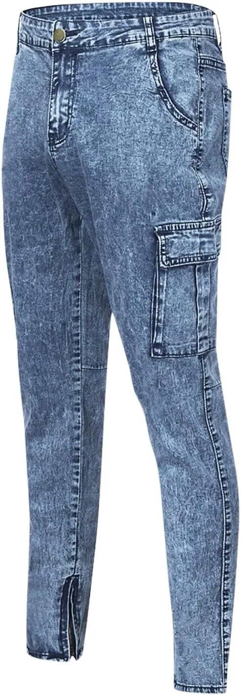 Men Slim Zipper Denim Jeans Mens Relaxed Fit Jeans for Men Jeans for Men Regular Relaxed Fit Jeans for Men Jeans