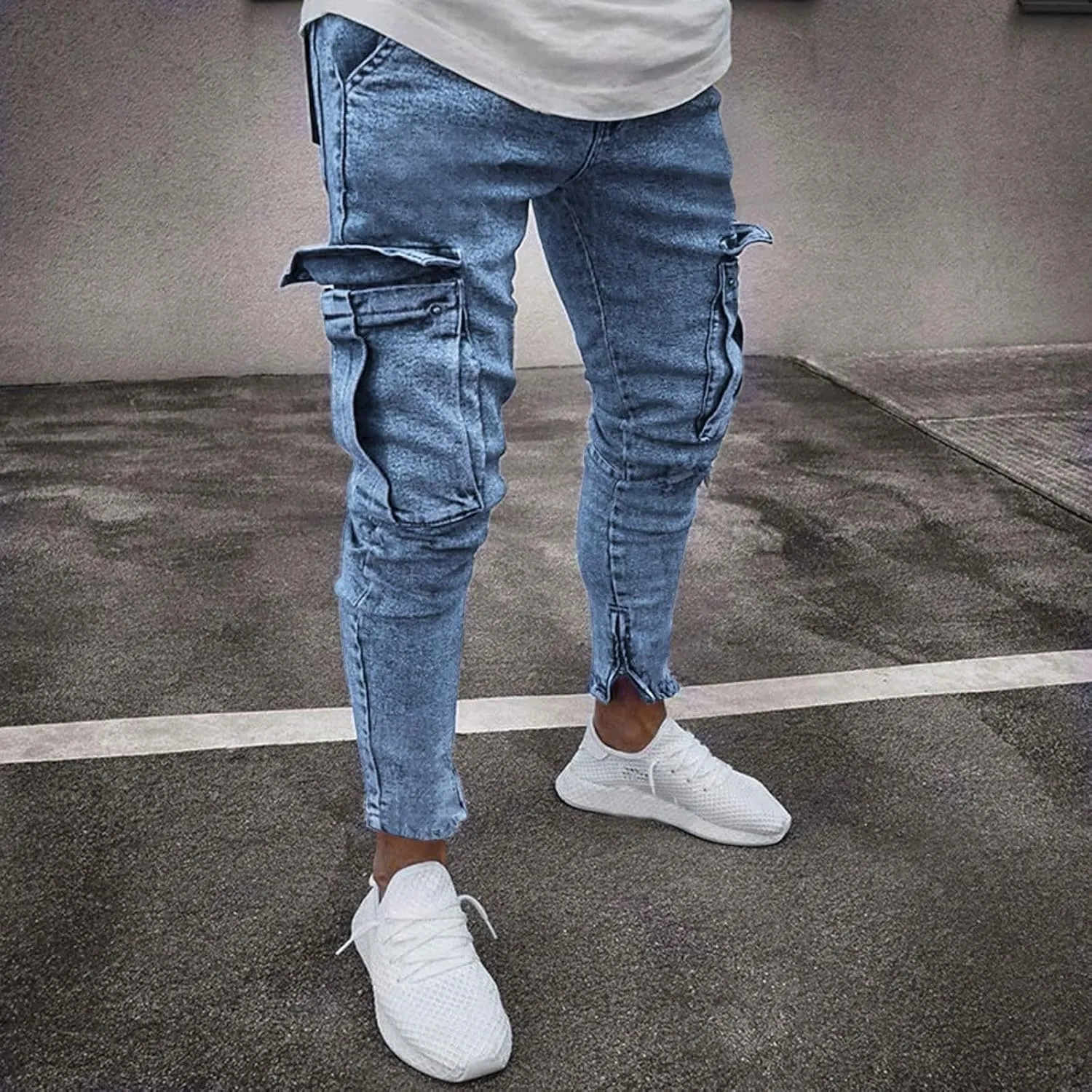 Men Slim Zipper Denim Jeans Mens Relaxed Fit Jeans for Men Jeans for Men Regular Relaxed Fit Jeans for Men Jeans