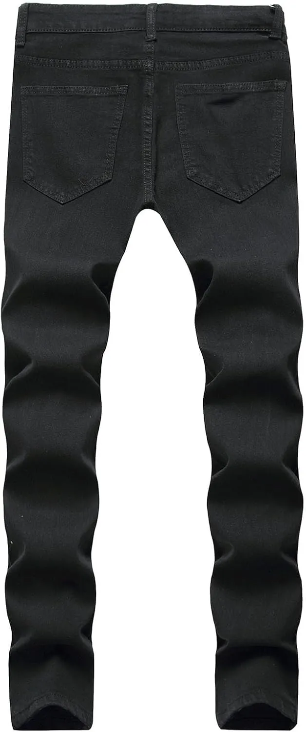 Men Slim Zipper Denim Jeans Mens Relaxed Fit Jeans for Men Jeans for Men Regular Relaxed Fit Jeans for Men Jeans