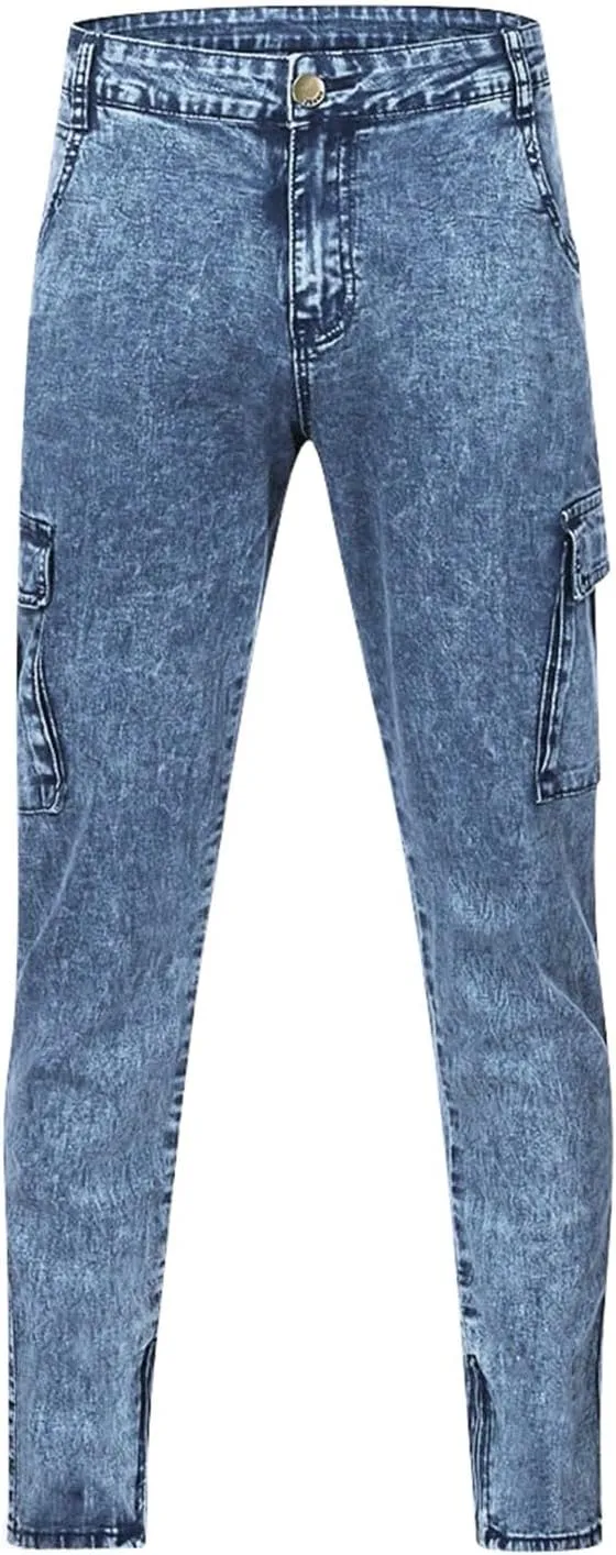 Men Slim Zipper Denim Jeans Mens Relaxed Fit Jeans for Men Jeans for Men Regular Relaxed Fit Jeans for Men Jeans