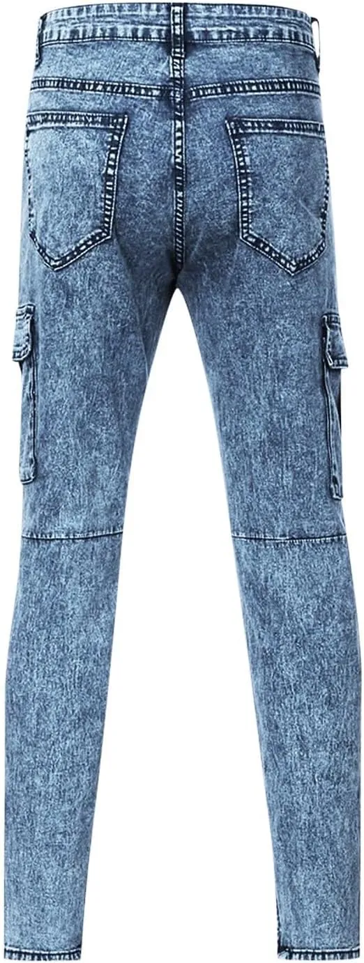 Men Slim Zipper Denim Jeans Mens Relaxed Fit Jeans for Men Jeans for Men Regular Relaxed Fit Jeans for Men Jeans