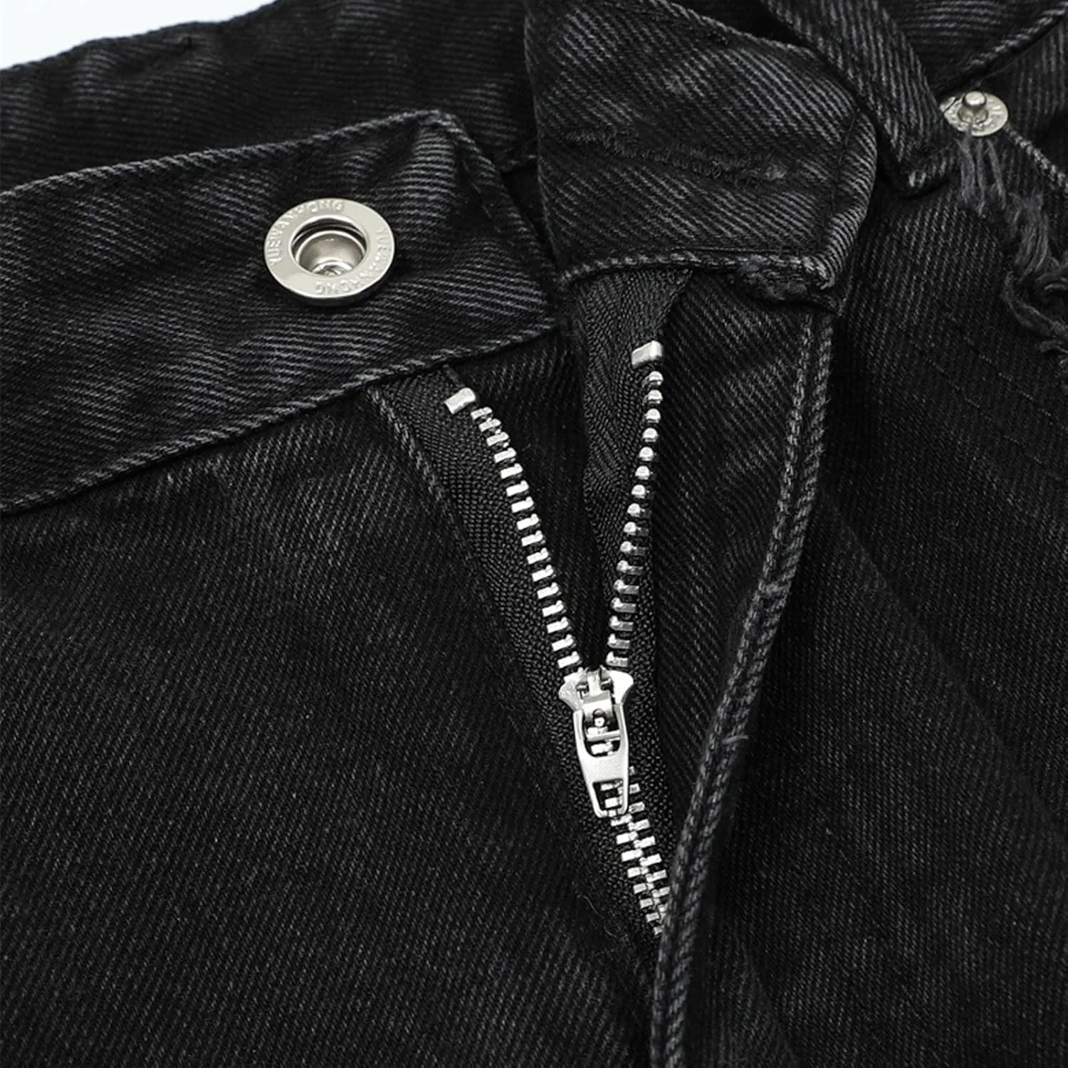 Mens Baggy Cargo Jeans Steampunk Patchwork Pants Goth Distressed Jeans Zippered Hem Wide Leg Skater Denim Pants