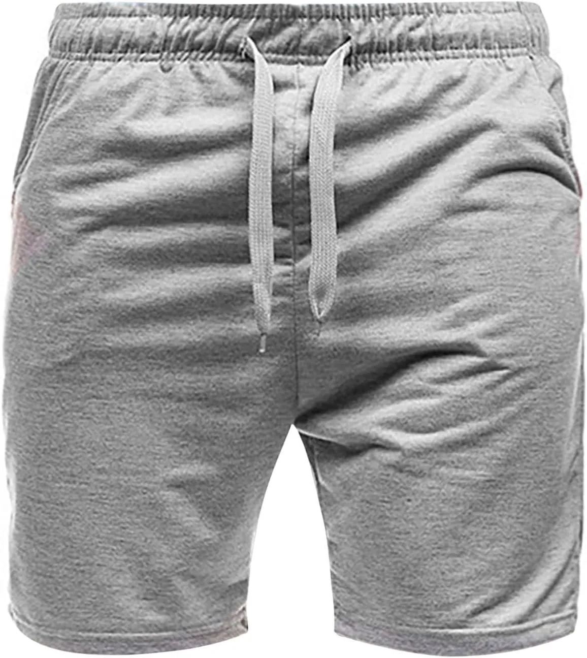Mens Baggy Cargo Pants, Elastic Waist Drawstring Casual Classic Summer Shorts Pockets Loose Beach Shorts Plus Size