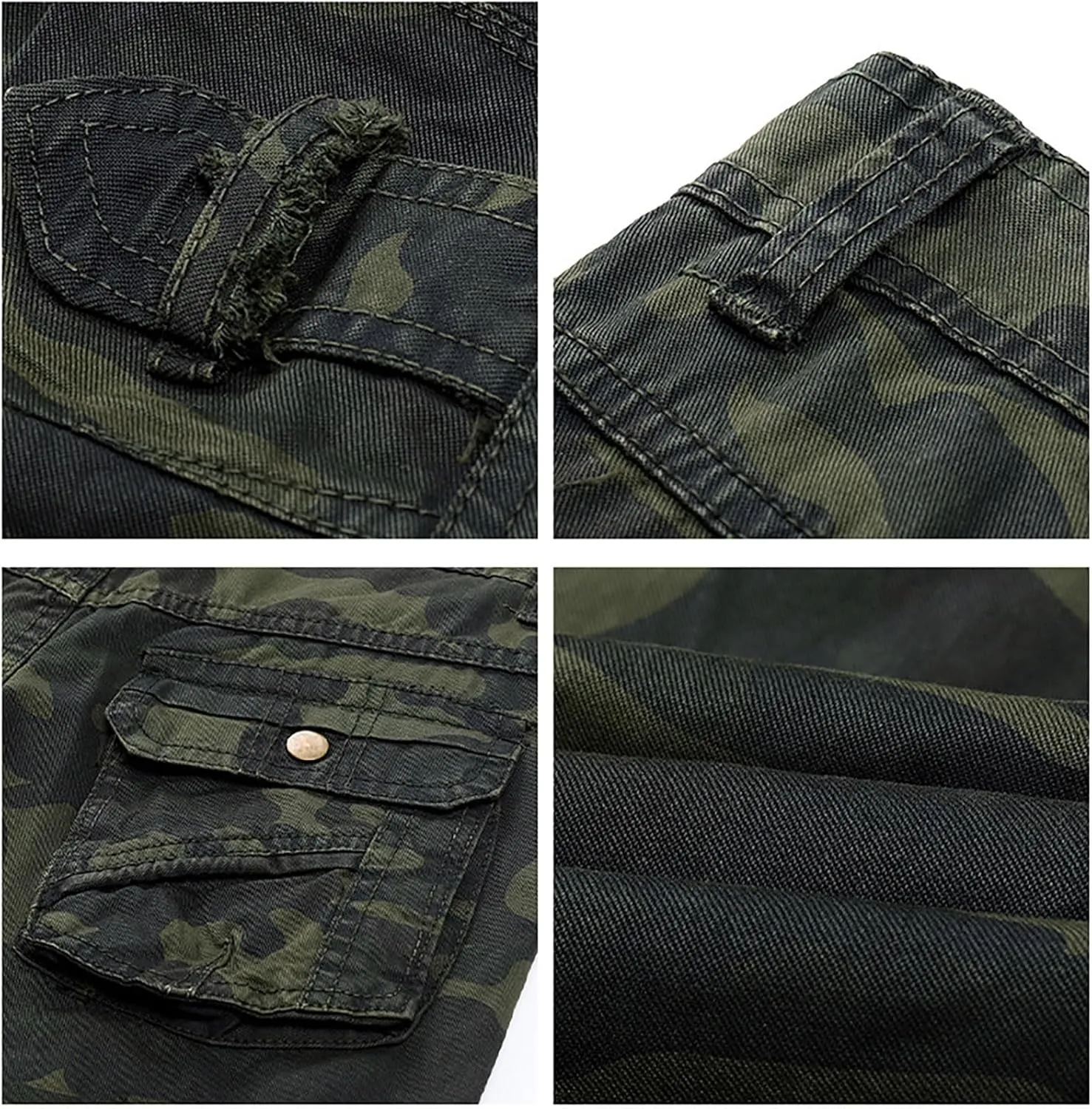 Mens Camo Work Pants Military Army Combat Cargo Pants with Multi Pockets Lightweight Classic Tactical Pants Trousers