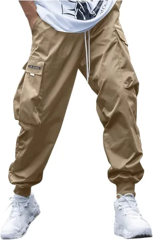Men's Cargo Joggers Pants Casual Lightweight Trousers Relaxed Fit Sport Hiking Joggers Pant Outdoor Sweatpants