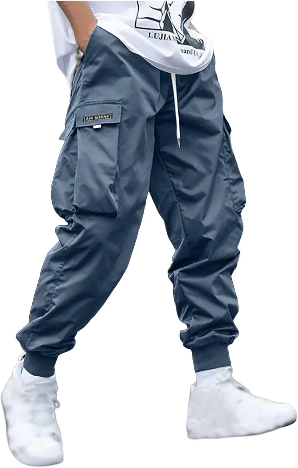 Men's Cargo Joggers Pants Casual Lightweight Trousers Relaxed Fit Sport Hiking Joggers Pant Outdoor Sweatpants