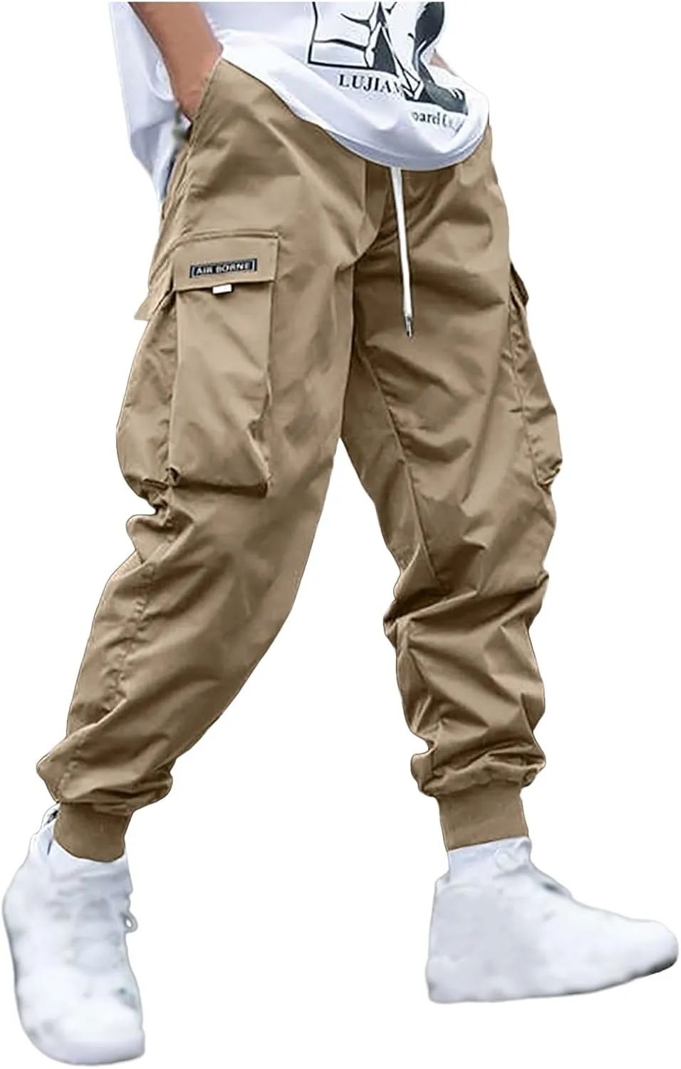 Men's Cargo Joggers Pants Casual Lightweight Trousers Relaxed Fit Sport Hiking Joggers Pant Outdoor Sweatpants