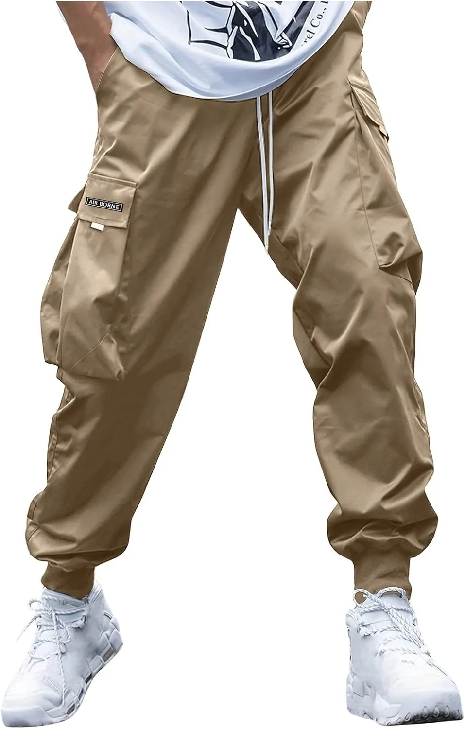 Men's Cargo Joggers Pants Casual Lightweight Trousers Relaxed Fit Sport Hiking Joggers Pant Outdoor Sweatpants