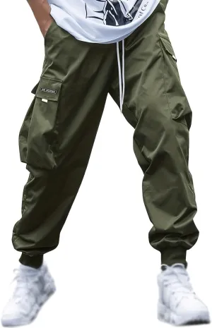 Men's Cargo Joggers Pants Casual Lightweight Trousers Relaxed Fit Sport Hiking Joggers Pant Outdoor Sweatpants