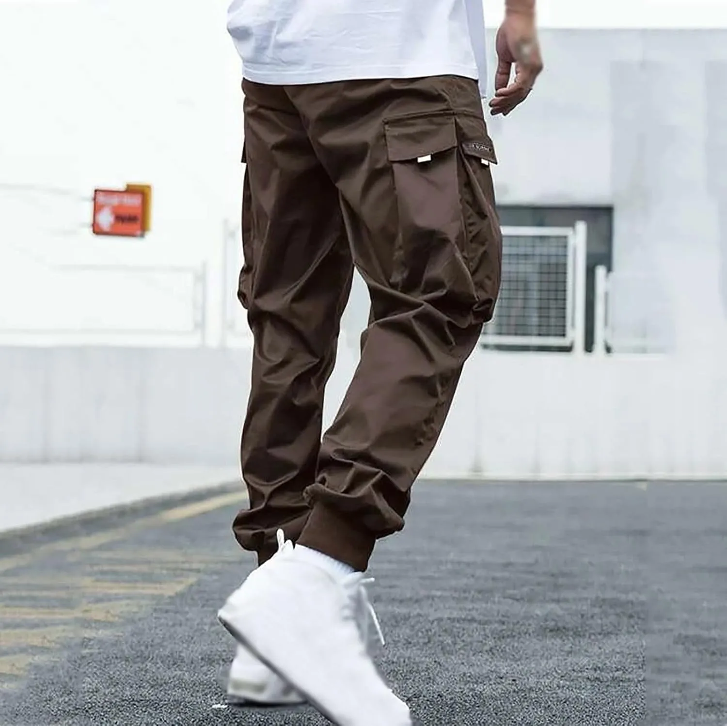 Men's Cargo Joggers Pants Casual Lightweight Trousers Relaxed Fit Sport Hiking Joggers Pant Outdoor Sweatpants