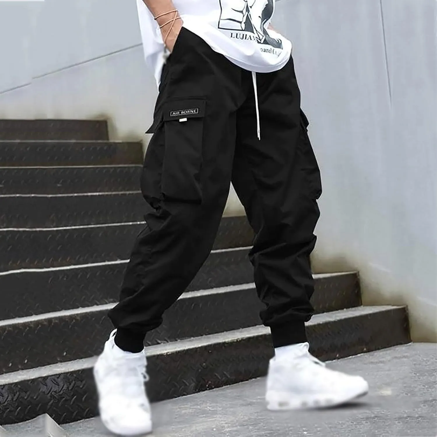 Men's Cargo Joggers Pants Casual Lightweight Trousers Relaxed Fit Sport Hiking Joggers Pant Outdoor Sweatpants