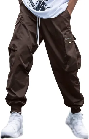 Men's Cargo Joggers Pants Casual Lightweight Trousers Relaxed Fit Sport Hiking Joggers Pant Outdoor Sweatpants