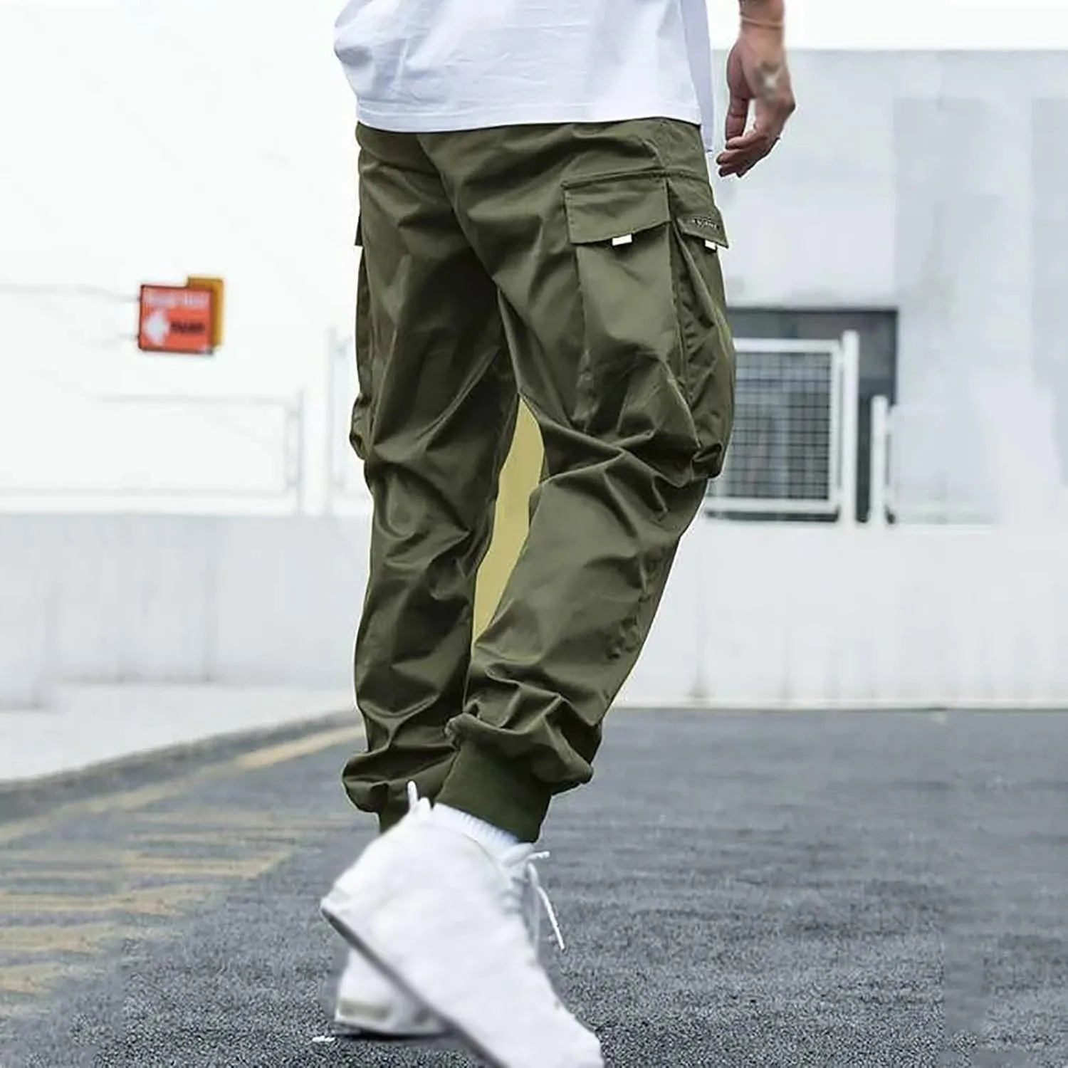 Men's Cargo Joggers Pants Casual Lightweight Trousers Relaxed Fit Sport Hiking Joggers Pant Outdoor Sweatpants