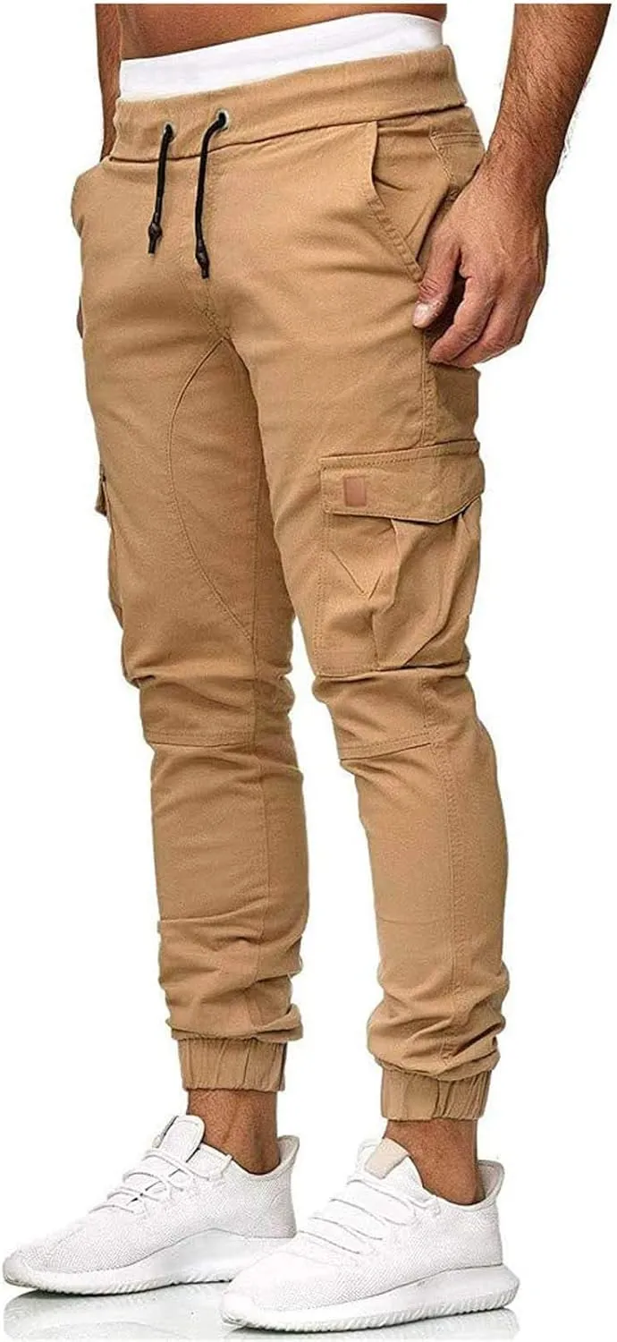 Mens Cargo Joggers Pants White Jeans Men Relaxed Fit Sweatpants Dress Pants Stacked Sweatpants Men Long Jogger
