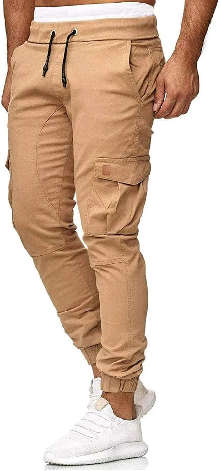 Mens Cargo Joggers Pants White Jeans Men Relaxed Fit Sweatpants Dress Pants Stacked Sweatpants Men Long Jogger