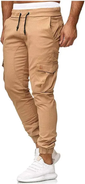 Mens Cargo Joggers Pants White Jeans Men Relaxed Fit Sweatpants Dress Pants Stacked Sweatpants Men Long Jogger