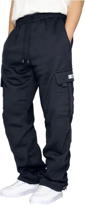Mens Cargo Pants Elastic Waist Lightweight Drawstring Sweatpants Casual Baggy Pants with Pocket Joggers Trousers