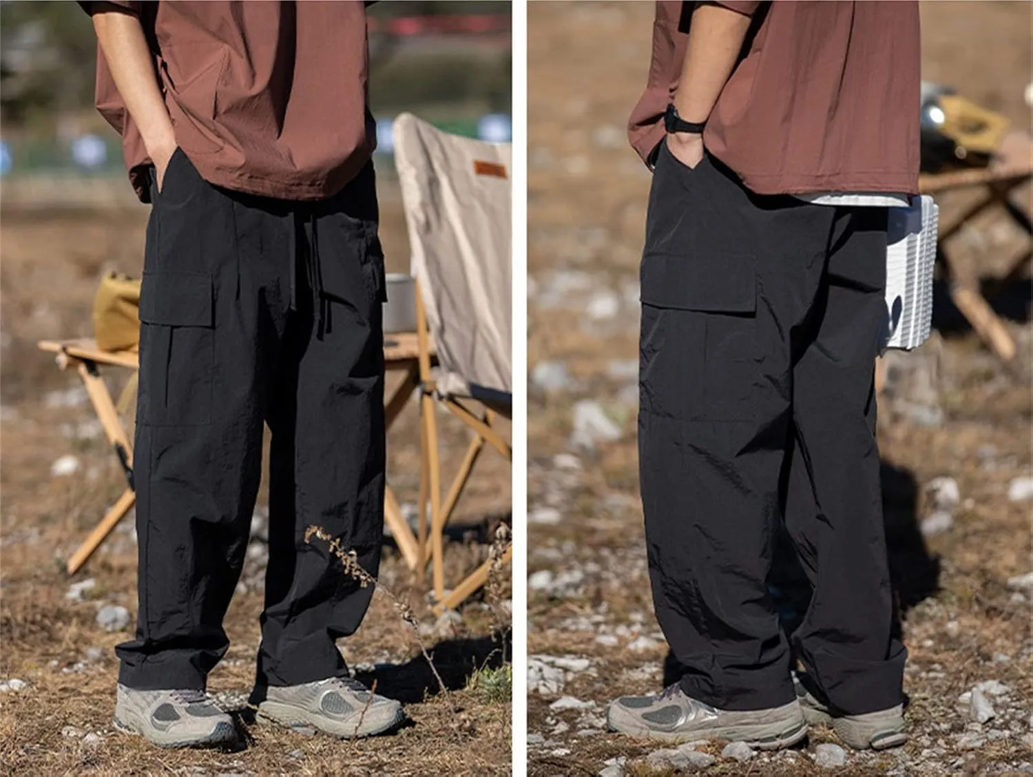 Men's Cargo Pants Relaxed Fit Sport Pants Jogger Sweatpants Drawstring Outdoor Trousers with Pockets Sports Pants