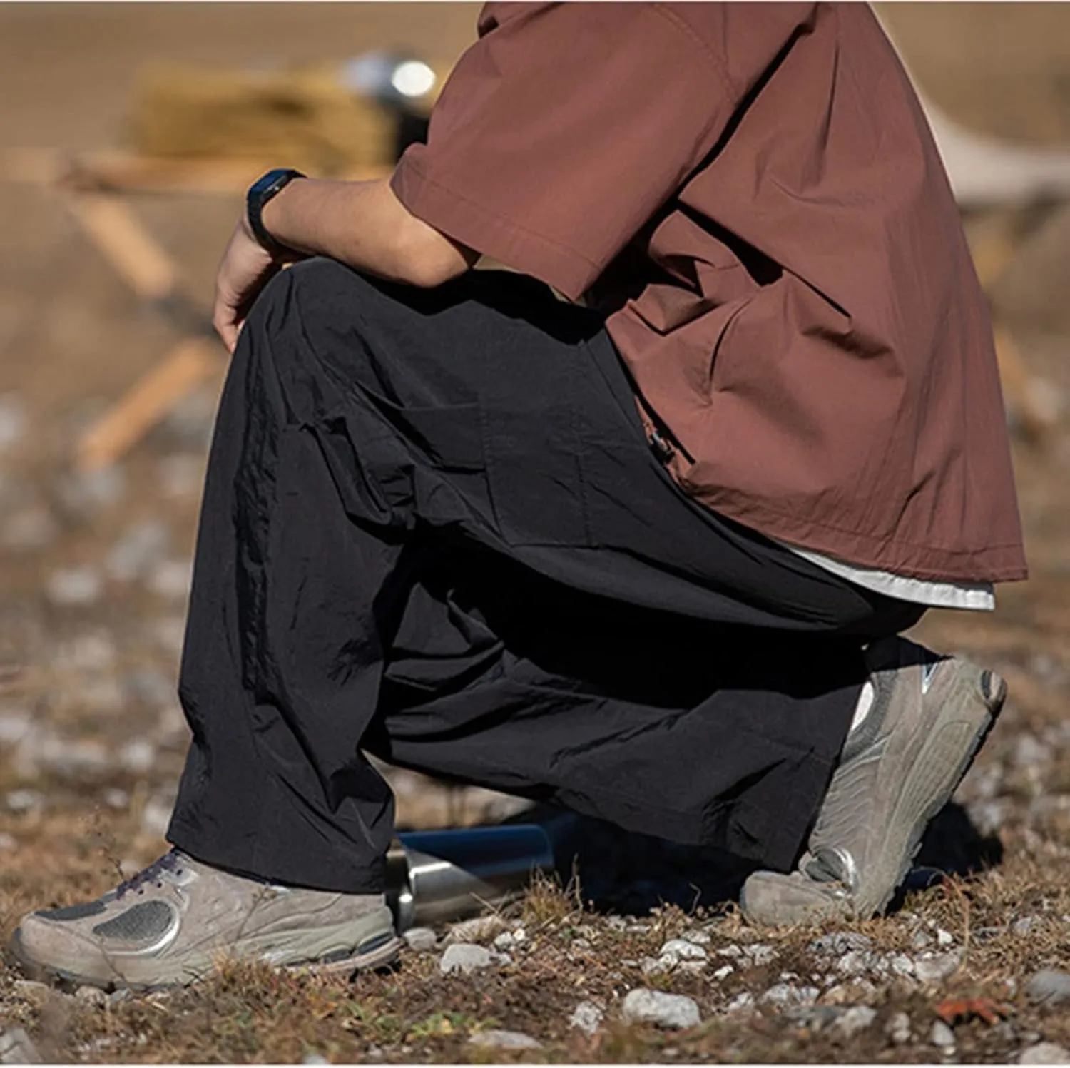 Men's Cargo Pants Relaxed Fit Sport Pants Jogger Sweatpants Drawstring Outdoor Trousers with Pockets Sports Pants