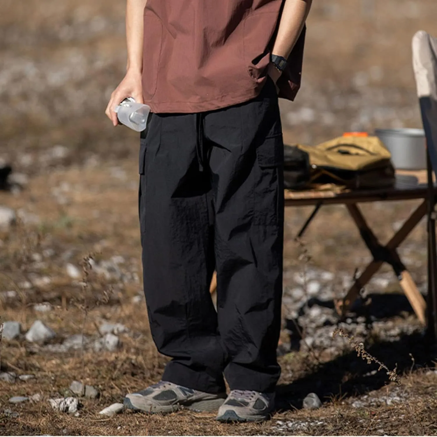 Men's Cargo Pants Relaxed Fit Sport Pants Jogger Sweatpants Drawstring Outdoor Trousers with Pockets Sports Pants
