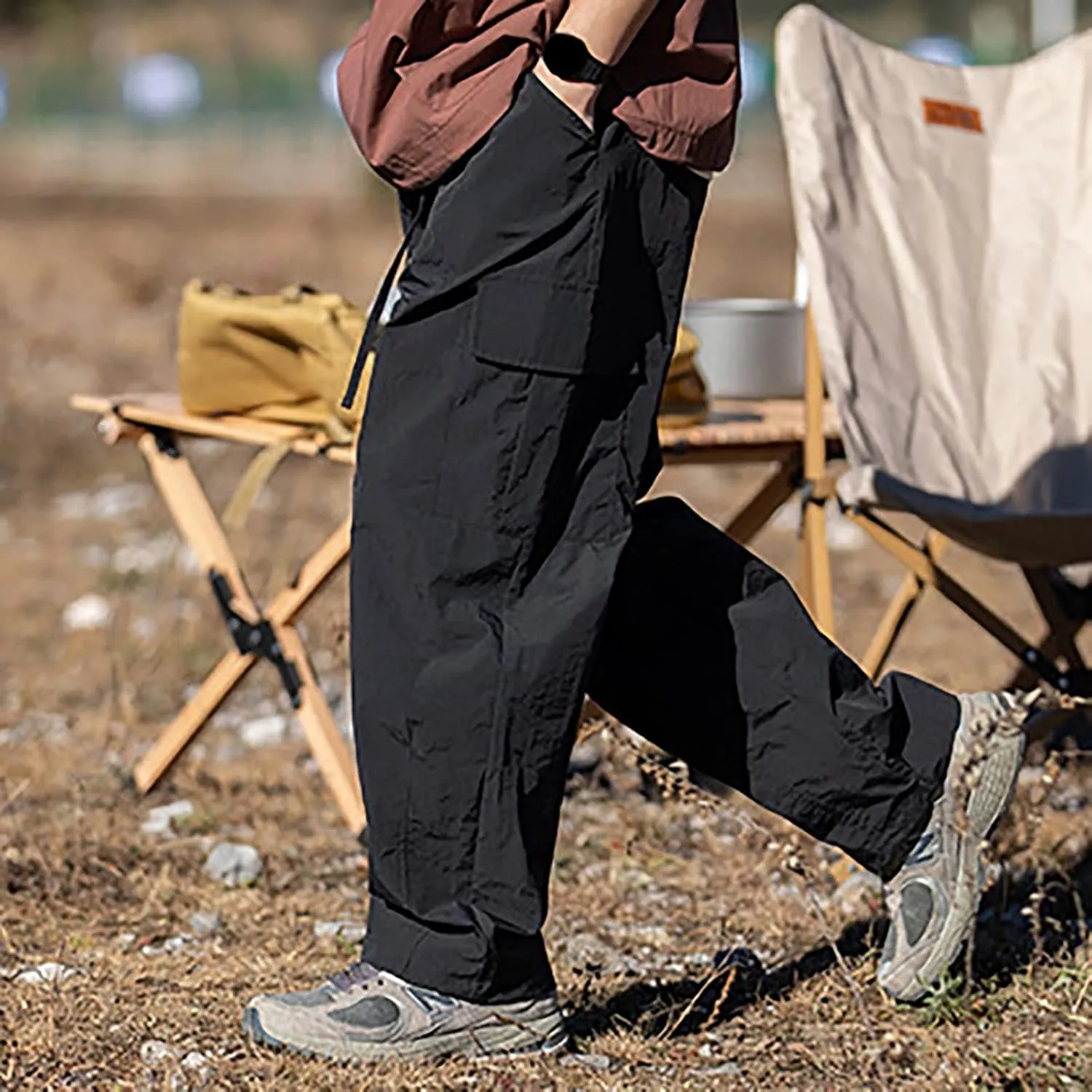 Men's Cargo Pants Relaxed Fit Sport Pants Jogger Sweatpants Drawstring Outdoor Trousers with Pockets Sports Pants