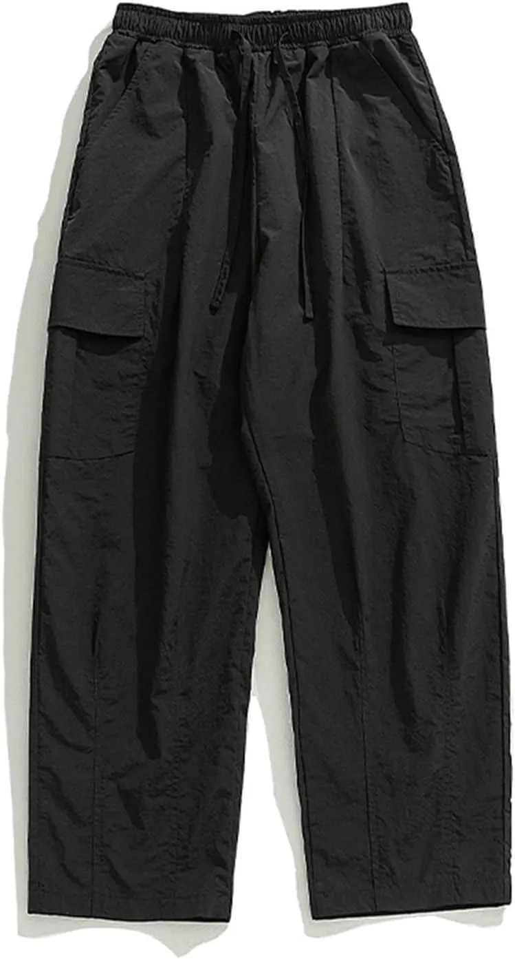 Men's Cargo Pants Relaxed Fit Sport Pants Jogger Sweatpants Drawstring Outdoor Trousers with Pockets Sports Pants