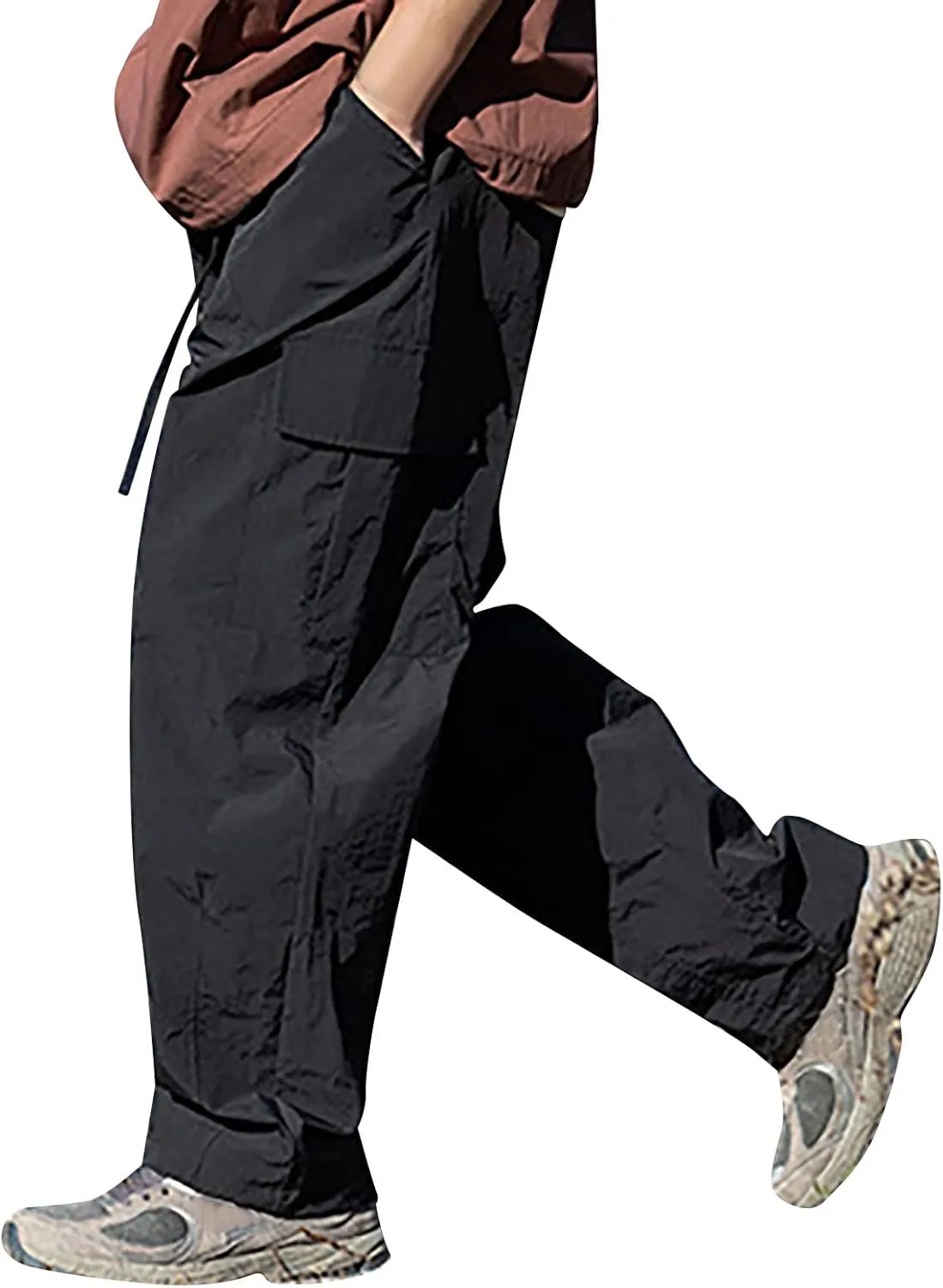 Men's Cargo Pants Relaxed Fit Sport Pants Jogger Sweatpants Drawstring Outdoor Trousers with Pockets Sports Pants