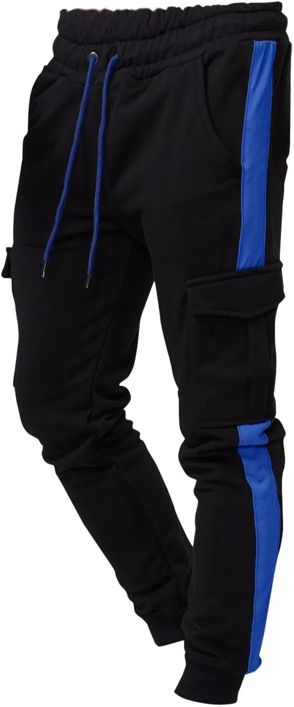 Men's Casual Cargo Pants Workout Joggers Stretch Sweatpants Hiking Drawstring Workout Athletic Pants with Pockets