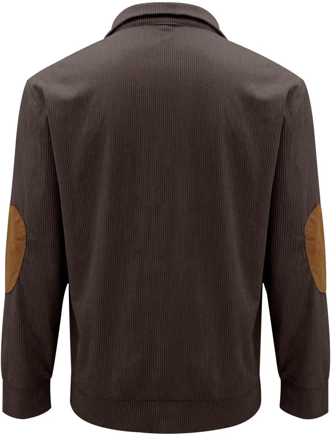 Men's Corduroy Sweatshirts Long Sleeve Henry Collar 1/4 Button Casual Outdoor Pullover