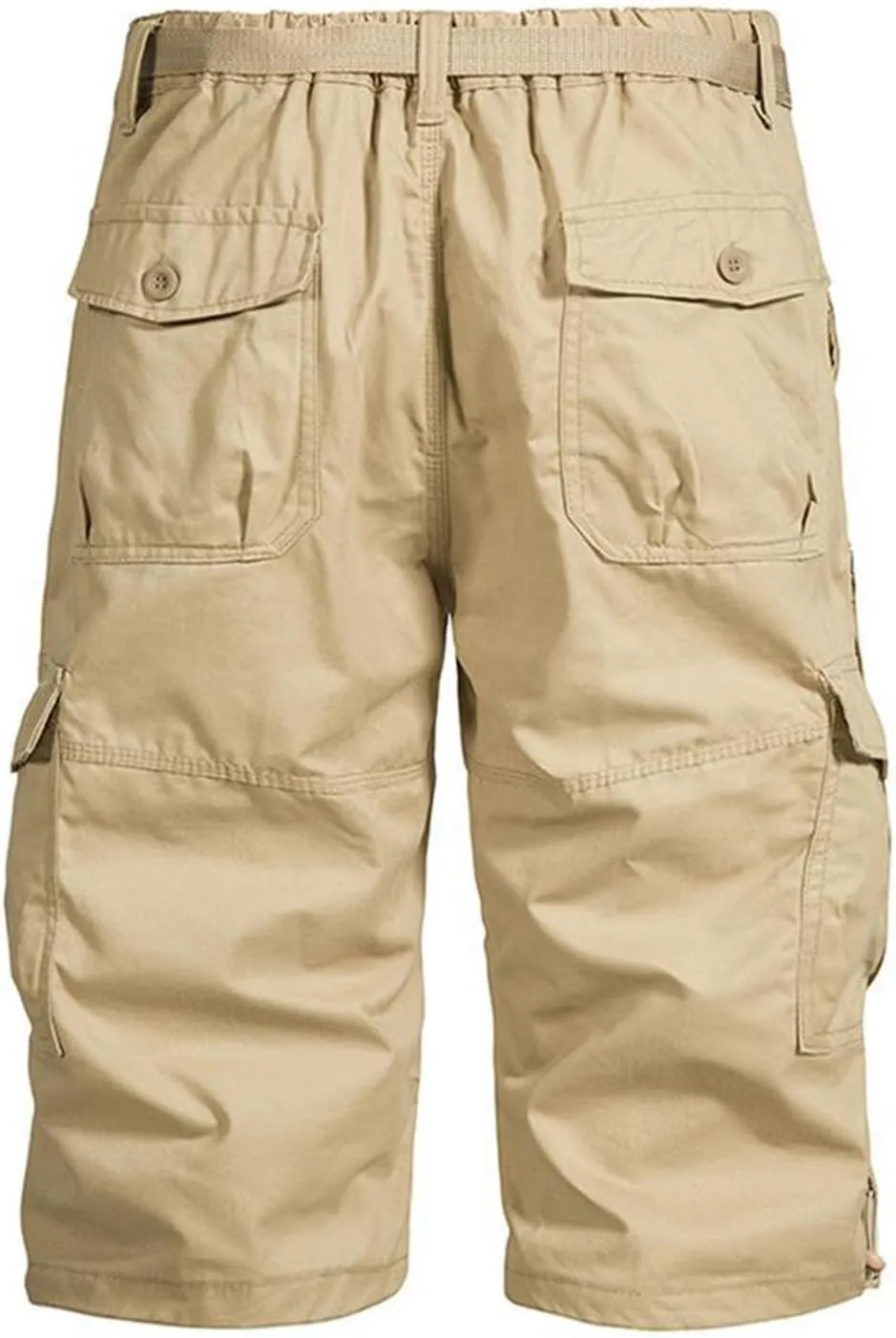 Mens Cropped Cargo Joggers Lightweight Tactical Pant Hiking Jogger Classic Fit Multi Pockets Solid Workwear