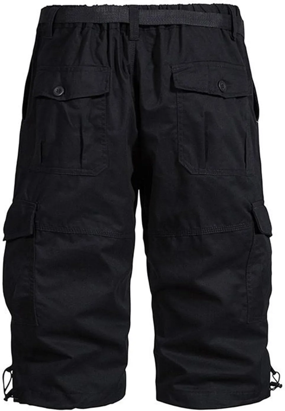 Mens Cropped Cargo Joggers Lightweight Tactical Pant Hiking Jogger Classic Fit Multi Pockets Solid Workwear