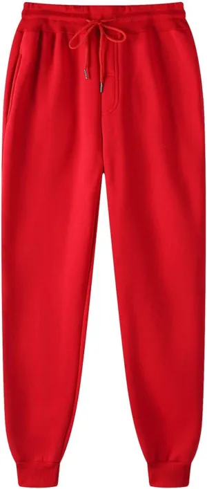 Men's Fleece Jogger Men's Drawstring Sweatpants Drawstring Long Pants Solid Color Vintage Slim Men's Casual Slim