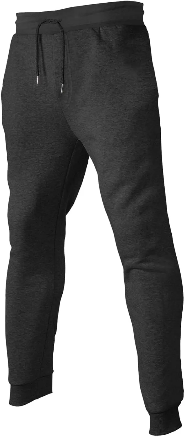 Mens Fleece Joggers Pants Elastic Waist Ultra-Soft Warm Fleece Lined Running Athletic Sweatpants Winter Thermal Pants