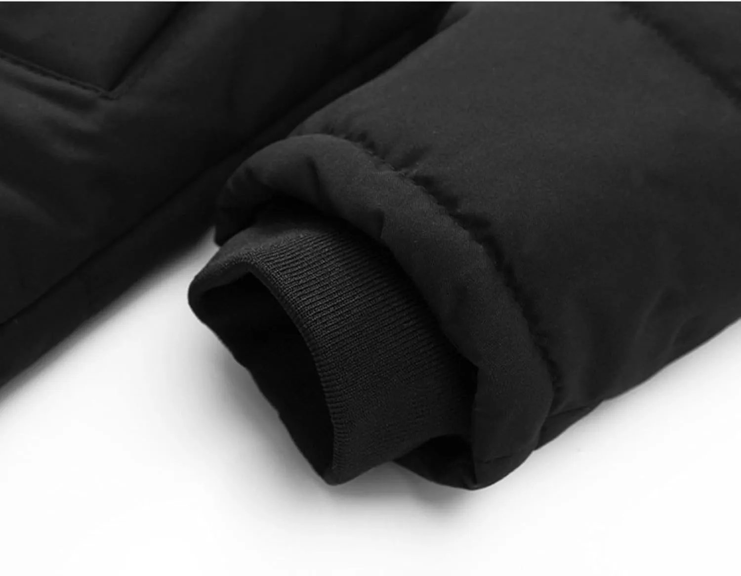 Mens Fleece Lined Puffer Jacket Windbreaker Parka Plus Size Down Coat Warm Winter Coats with Detachable Hood