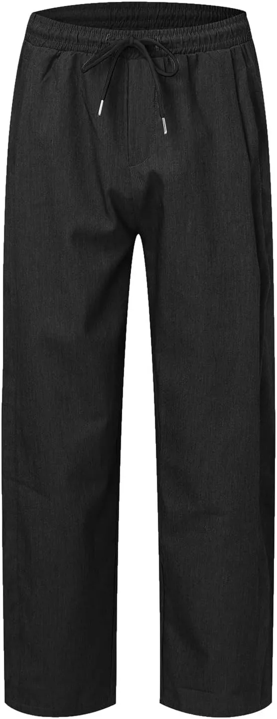 Mens Four Seasons Retro Loose Harlan Trousers Simple Straight Wide Leg Pants Sport Trousers