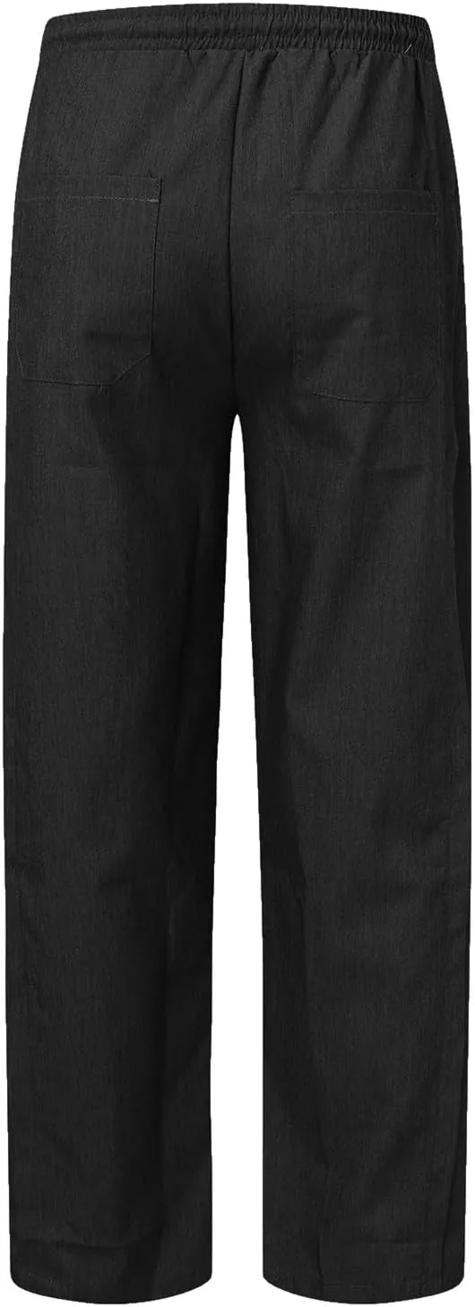 Mens Four Seasons Retro Loose Harlan Trousers Simple Straight Wide Leg Pants Sport Trousers