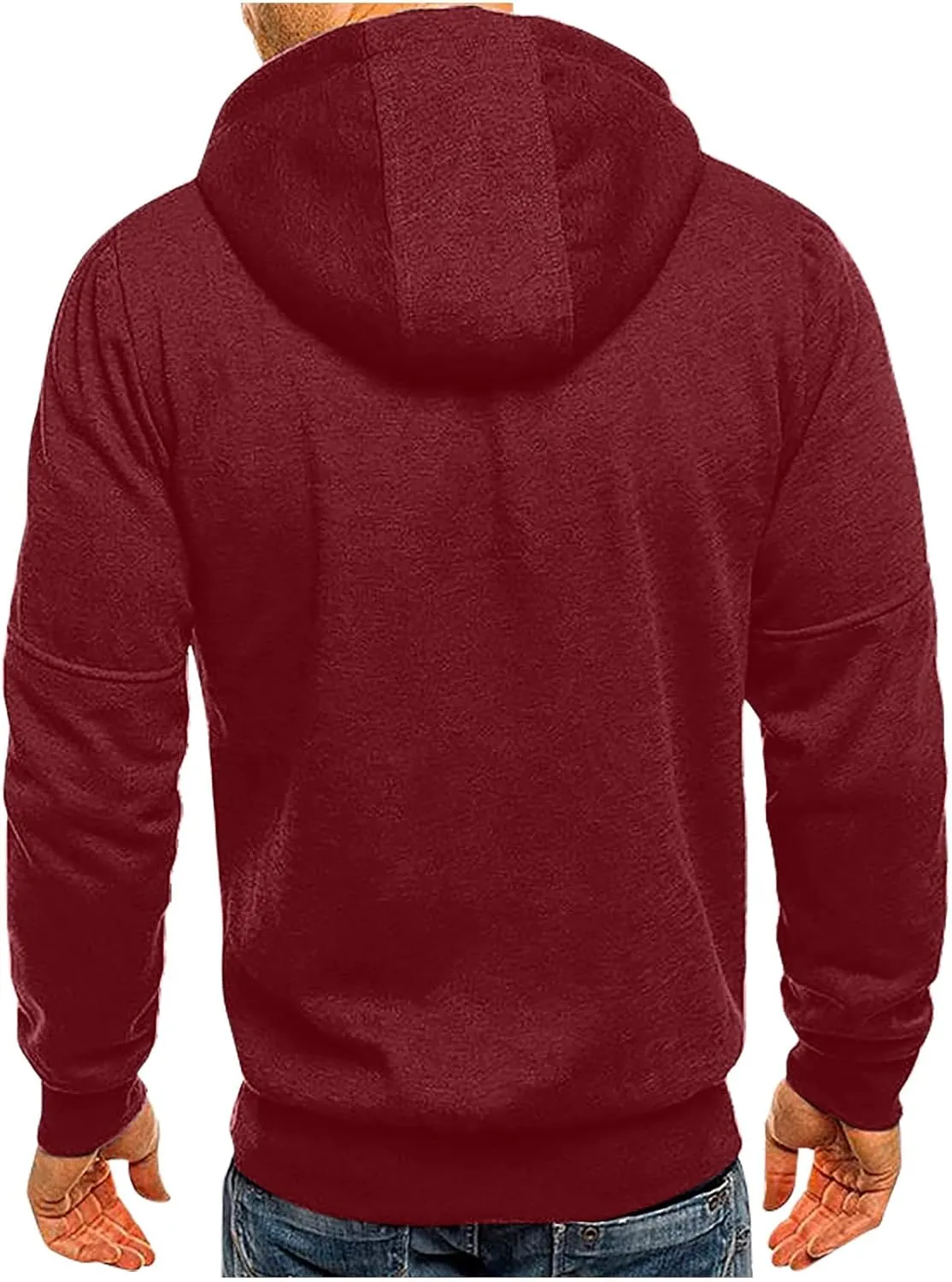 Mens Full Zip Up Hoodies Casual Heavyweight Fleece Pullover Hoodie Athletic Workout Hooded Sweatshirt with Zip Pocket