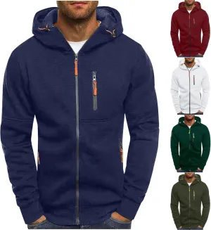 Mens Full Zip Up Hoodies Casual Heavyweight Fleece Pullover Hoodie Athletic Workout Hooded Sweatshirt with Zip Pocket