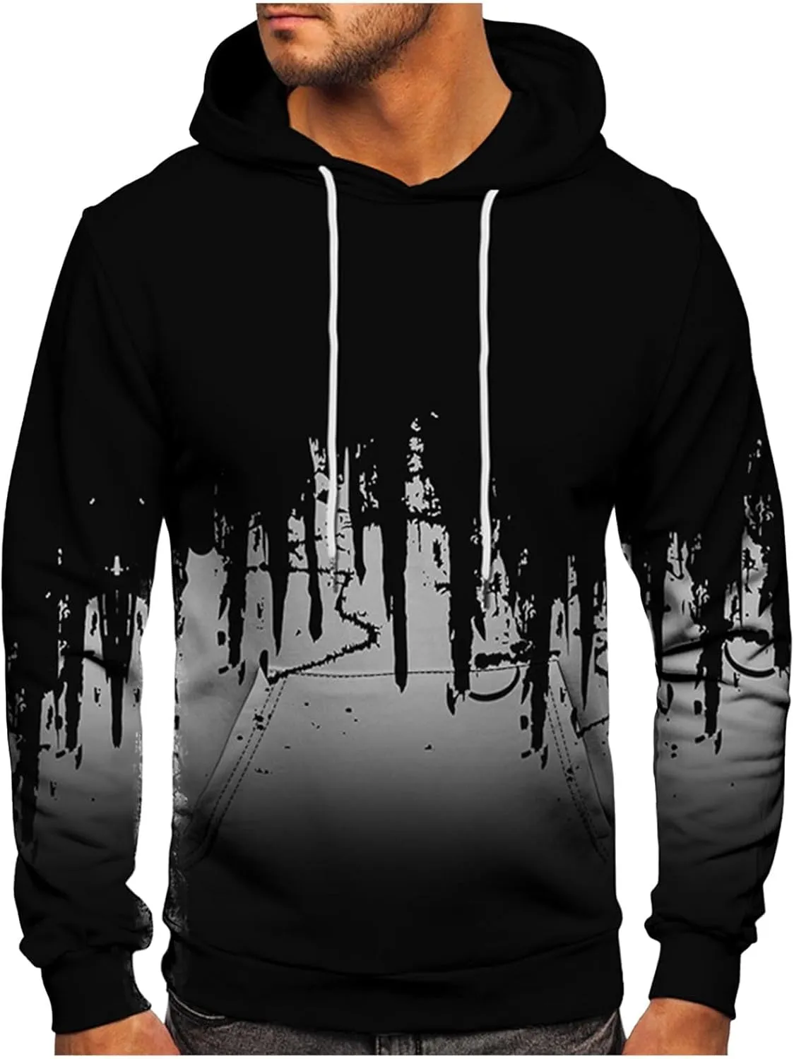 Mens Graphic Hoodies Oversized Lightweight Loose Tie Dye Printed Hooded Casual Fashion Sports Sweatshirt Fleece