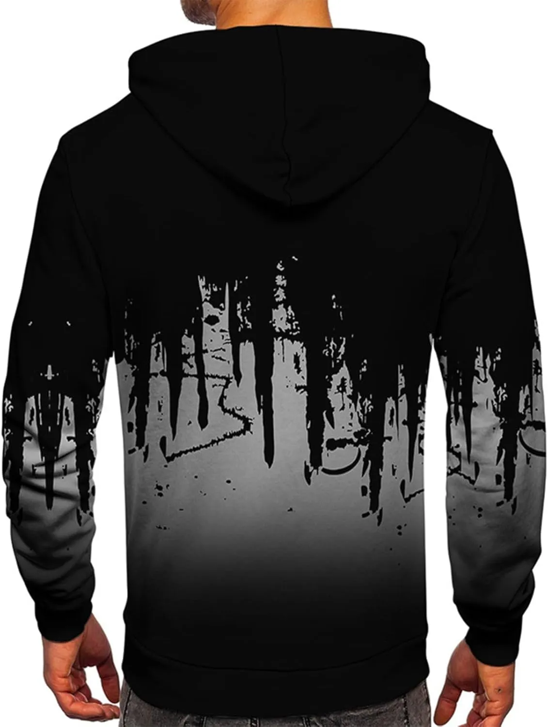 Mens Graphic Hoodies Oversized Lightweight Loose Tie Dye Printed Hooded Casual Fashion Sports Sweatshirt Fleece