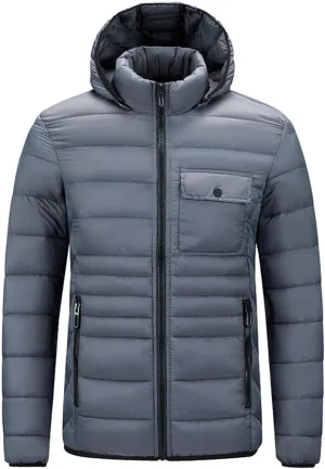 Men's Hooded Winter Coat Unisex Winter ThiWarm Down Jacket with Windproof Hooded Collar Winter Jacket Coat Mens