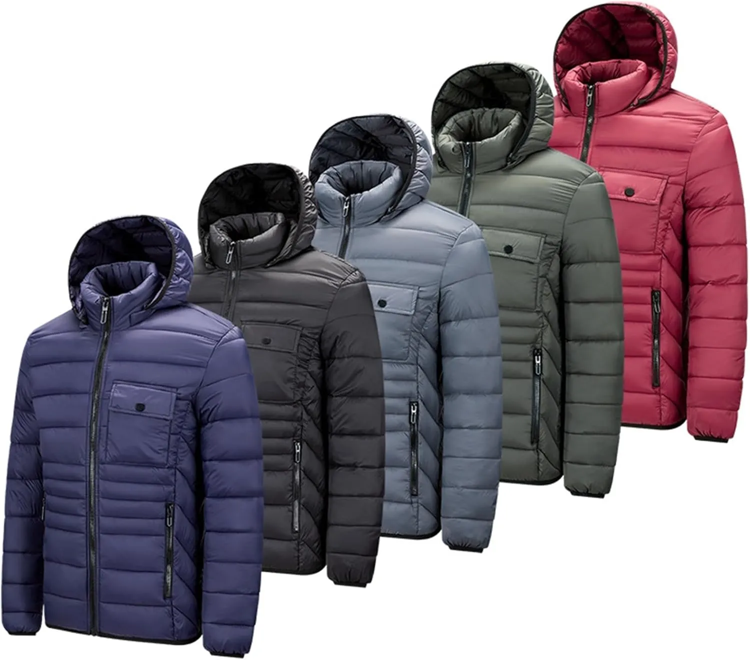 Men's Hooded Winter Coat Unisex Winter ThiWarm Down Jacket with Windproof Hooded Collar Winter Jacket Coat Mens