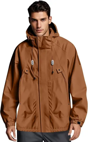 Mens Lightweight Waterproof Rain Jacket Windproof Raincoat Hooded jackets for Men Hiking Cycling Travel M-3XL