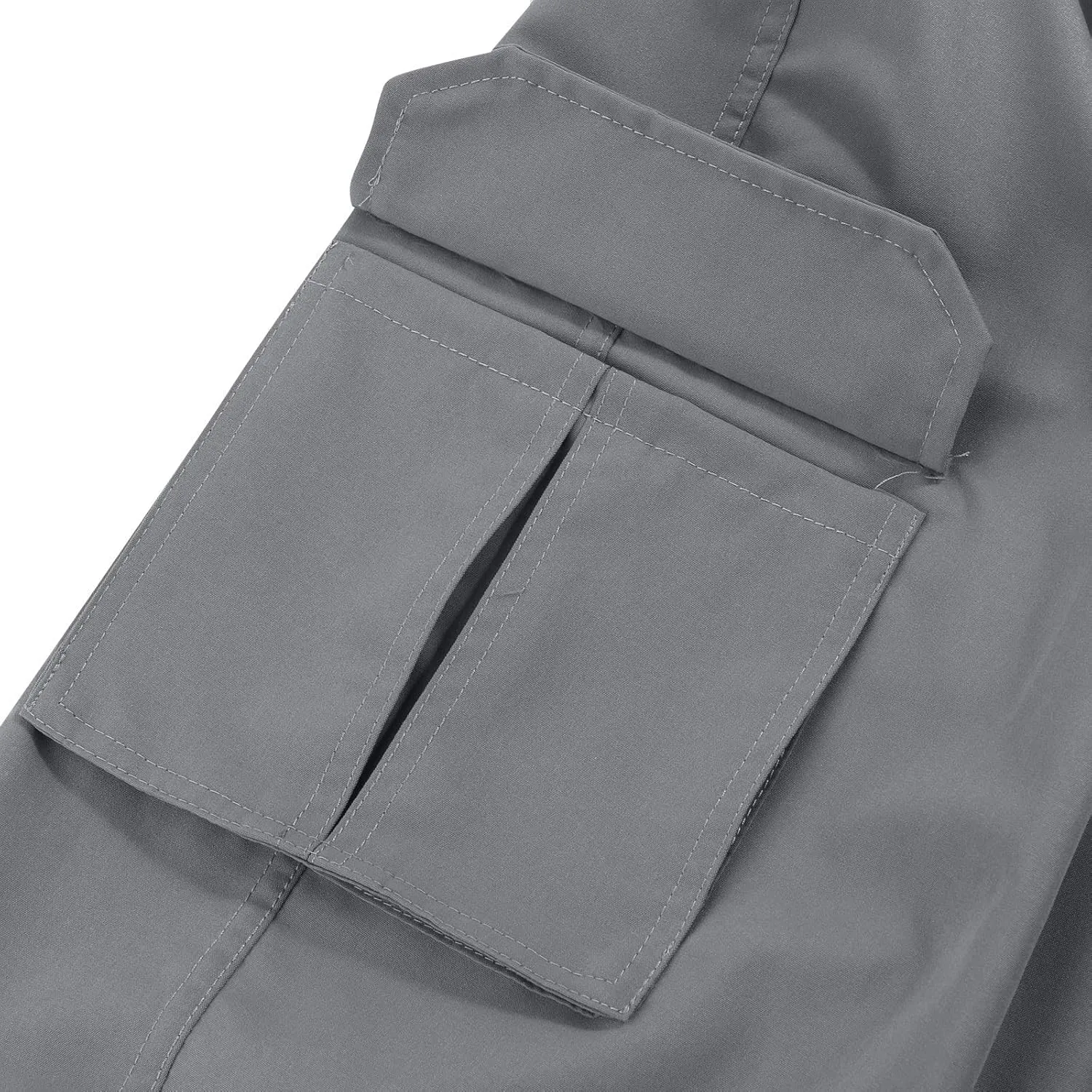 Men's Military Cargo Pants Solid Color Combat Pant Regular Fit Straight Leg Sweatpant Outdoor Stretch Golf Sweatpants
