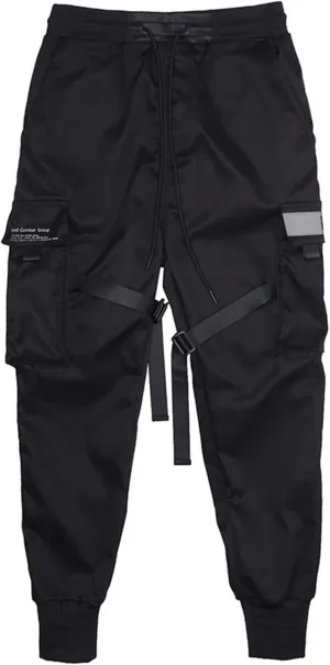 Men's Overalls Elastic Waist Drawstring Multi Pocket Casual Pants Hiking Pants Cotton Twill Sport Pant